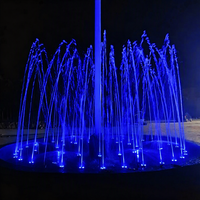 Fontaine musicale paysagère en acier inoxydable pour villa, petite cour, bassin de traitement, équipement de fontaine décorative carrée