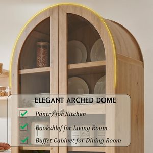Armoire de rangement de cuisine moderne en bambou SENYU, durable, avec 2 tiroirs et 4 étagères, pour îlots et chariots - Product Image 2