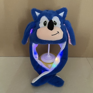 Sombrero peludo con orejas en movimiento <span class=keywords><strong>Sonic</strong></span> airbag niños dibujos animados divertido sombrero con orejas brillantes - Product Image 5