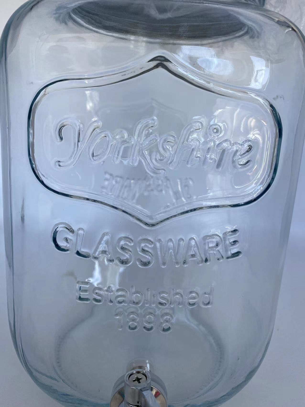 2 gallon Glass Single Mason Jar Beverage Drink Dispenser With Leak Free Spigot, Clear