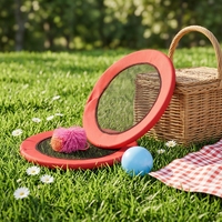 Jeu de mini-plateaux volants pour enfants, personnalisé, avec filet élastique, pour trampoline, plage et activités de plein air, avec ballon