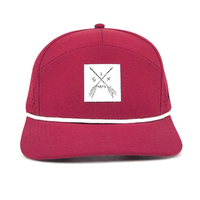 Geperste mesh twill 5-panel baseballcap met aangepast logo, minimalistisch, unisex, verstelbaar, outdoor streetwear pet