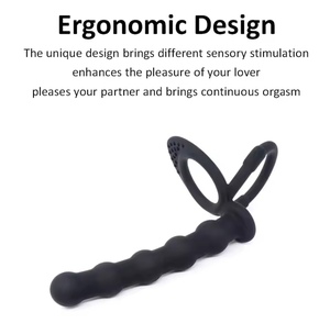 Cuentas Anales de silicona negra, anillo de bloqueo de semen portátil, <span class=keywords><strong>Anal</strong></span> tapón, tapón <span class=keywords><strong>Anal</strong></span>, Juguetes sexuales para mujeres, hombres, adultos homosexuales, estimulador del punto G - Product Image 6