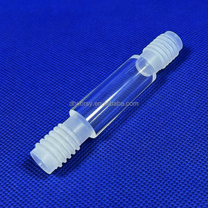Vanne de contrôle en PTFE à trois voies en forme de T filetée, en quartz fondu, pour analyse de micro-réactions de <span class=keywords><strong>catalyse</strong></span> gazeuse en laboratoire, SiO2 haute pureté - Product Image 3