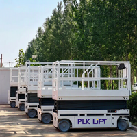 Plateforme de travail aérienne mobile hydraulique à ciseaux automatique à batterie, hauteur de travail 10m-12m, élévateur à ciseaux