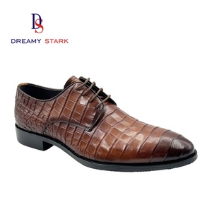 Chaussures Oxford à lacets en cuir véritable imprimé pour homme - Confortables, souples, respirantes, antidérapantes - Idéales pour le printemps/été et les mariages - Product Image 1