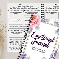 Carnet à spirale A5 personnalisable Journal émotionnel créatif Journal d'auto-soins Gratitude Bonheur Couverture en papier Mise au point