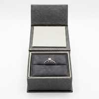 Caja de Regalo de Presentación de Joyería de Alta Gama Personalizada con Tapa Magnética, Papel Texturizado con Inserto de Terciopelo para Anillos y Collares
