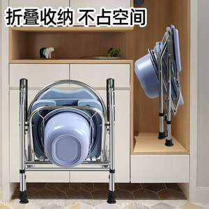 Langhe Stainless Steel <b>Commode</b> Chair Foldable <b>Portable</b> Toilet For Elderly Disabled - Product Image 5