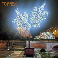 TOPREX Künstlicher Weißer LED-Kirschblütenbaum mit Metallstange, Leuchtender Baum für Kommunale Garten- und Landschaftsprojekte