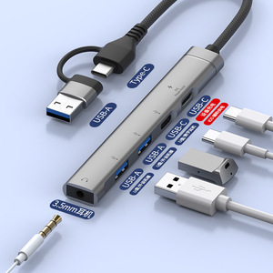Nouvelle station d'accueil, hub Type-C, <span class=keywords><strong>USB</strong></span> multi-ports pour ordinateurs, prise audio externe 3,5 mm - Product Image 3