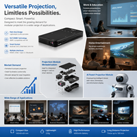 Proyector DLP Inteligente Android 4K, 2G RAM, Batería de 2-3h, Diseño Portátil, WiFi 2.4/5GHz, Lámpara LED, Cine en Casa, Uso en Exteriores, Compatible con 3D