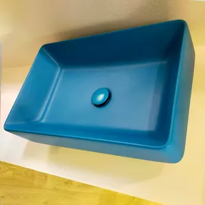Évier de club bleu or rose lavabo en céramique art sanitaire paon évier meubles de maison publique vase bain cuisine lavabo