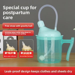 Vaso <span class=keywords><strong>de</strong></span> PP para Dieta Líquida para Pacientes Postrados en Cama; Vaso con Pajita Antiderrames y Antiasfixia para Personas Mayores y Mujeres Embarazadas - Product Image 5