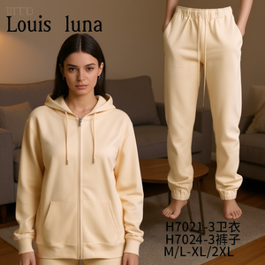 Conjunto Deportivo HDJ de 2 Piezas, Sudadera Holgada y Pantalones, Ropa Deportiva Informal, H7021-3Sudadera+H7024-3Pantalones - Product Image 2