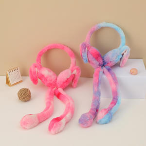 子供のためのカラフルな冬のキャラクタースタイル暖かいぬいぐるみイヤーバッグ楽しいかわいい冷たいウサギの耳バッグ - Product Image 3