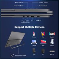 Monitor Portabel 27 Inci dengan Speaker Stereo Ganda, HDR (High Dynamic Range) untuk Pengalaman Streaming Film dan Bermain Game Konsol