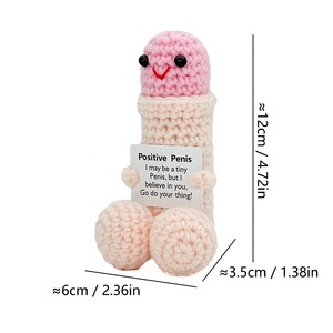 Jouets en peluche tricotés à la main en forme de pénis masculin, transfrontaliers, pour Halloween, amusants et pour le soutien émotionnel - Product Image 4