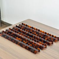 Poussoir de Mahjong en Acrylique Couleur Écaille de Tortue avec Fixation Magnétique, Poussoir Américain en Deux Pièces pour Cartes de Mahjong