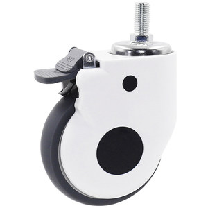 Roue médicale silencieuse à capot <span class=keywords><strong>de</strong></span> 3, 4, 5 pouces, pivotante avec frein, <span class=keywords><strong>tige</strong></span> <span class=keywords><strong>filetée</strong></span> et plaque plate pour <span class=keywords><strong>lit</strong></span> d'hôpital et chariot - Product Image 1