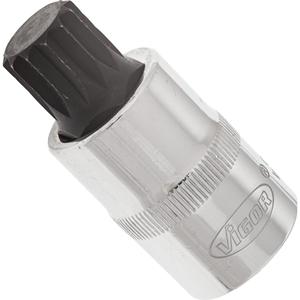 Vaso de destornillador VIGOR para tornillos con dentado interno ∙ XZN ∙ V2100 ∙ Cuadrado de 1/2 pulgadas (12,5mm), hueco ∙ Serrati interno - Product Image 1