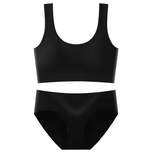 High quality seamless knit thread sport beauty back running fitness yoga underwear wireless women vest bra suit