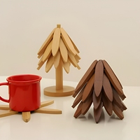 Set de table en bambou isolant et résistant à la chaleur, motif arbre, style chinois, forme irrégulière, haut de gamme, pour la maison