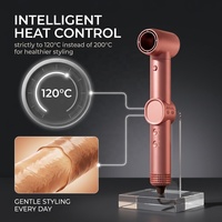 Sèche-cheveux brosse 7 en 1 haute vitesse 110 000 tr/min léger avec technologie ionique négative pour un séchage rapide, un lissage et des boucles