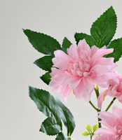 Tanaman Dahlia Buatan dalam Pot, Bunga Dahlia Palsu Bonsai, Dahlia Tiruan dalam Pot Silinder Putih untuk Meja Rumah Dalam Ruangan