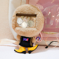 Mini sac en peluche personnalisé Porte-cartes personnalisé Porte-monnaie en peluche avec fermeture éclair porte-clés pour cadeaux de Noël