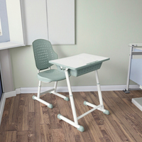 Ensemble chaise et bureau d'étudiant moderne réglable en hauteur, écologique et confortable, mobilier scolaire pour salle de classe