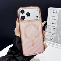 18 Nouvelles Coques Magnétiques pour Téléphone Portable en Couleur Cerise, Design Unique Ondulé INS Entièrement Couvrant N52 2800gs pour iPhone 18 PRO MAX