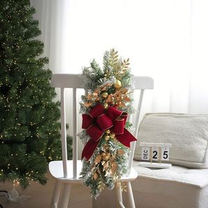 New Cross-Border Christmas Inverted Stairway Design Flocked <b>Pvc</b> Cloth Artificial Wreath European Style Door Hanging Decor - Product Image 4