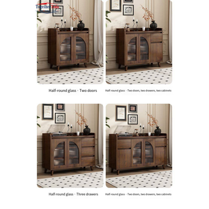 Nouveau buffet de salle à manger en bois de style chinois avec portes à lattes pour l'organisation de la vaisselle - Product Image 5