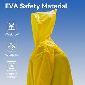 XIAOHONG EVA PEVA Imperméables pour enfants, 2 pièces, à capuche, à manches longues, pour la randonnée, le camping, les voyages - Product Image 4