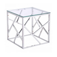Table basse de conception contemporaine de cadre d'acier inoxydable d'or de dessus en verre transparent pour des meubles de salon ou la décoration à la maison