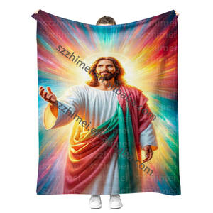 Nouveau personnalisé 3D aquarelle jésus chrétien San <span class=keywords><strong>Judas</strong></span> Tadeo vierge marie virgen de guadalupe impression peluche jeter couverture - Product Image 5