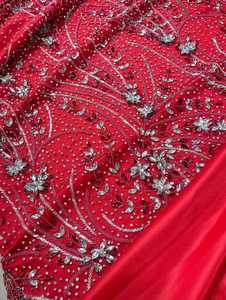 Tela Bordada de Alta Costura con Cuentas de Cristal y Diseño de Encaje, Textil Premium para Vestidos de Novia, Vestidos de Noche y Prendas de Diseñador - Product Image 3