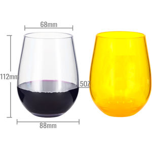 16oz बिना डंडी Dishwasher सुरक्षित, गर्मी प्रतिरोधी, अटूट और क्रिस्टल स्पष्ट Tritan प्लास्टिक वाइन ग्लास - Product Image 4