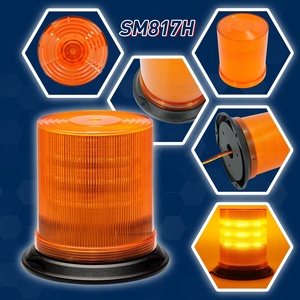 Balise rotative LED ambre certifiée E9, étanche IP66, 12-48V, avec plusieurs modes de clignotement, pour le travail et l'agriculture - Product Image 1