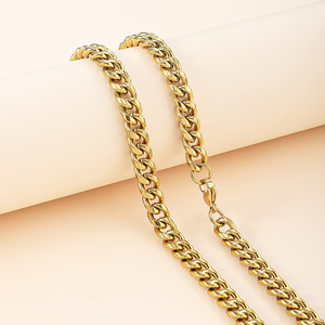 สร้อยคอสแตนเลสสตีลแบบ Curb Chain สไตล์วินเทจ ชุบทอง 18K แบบสุญญากาศ ดีไซน์ทรงกลม ลิงค์แบบยุโรปอเมริกัน เครื่องประดับแฟชั่นทันสมัย - Product Image 6
