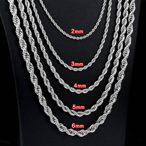 قلادة عصرية رخيصة ذهبية وفضية 3 من الفولاذ المقاوم للصدأ 18 "20" 22 "24" 30" - Product Image 2