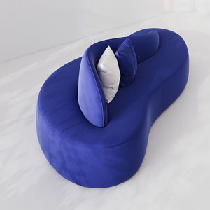 Sofá Curvo de Tela Verde para Salón o Área de Recepción, Diseño Moderno y Minimalista, Mueble con Forma de Nube para Club - Product Image 6