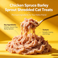 Bâtonnets de viande de poulet pour chats, mousse super lisse, directement de l'usine, non-OGM, riches en protéines 55%-65%, déchiquetés, sans amidon