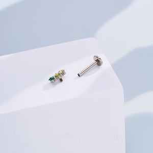 Toposh Joyería de Moda para Piercings Corporales: Anillo Labret de Titanio F136 de Base Plana, Zirconia, para Labio, Cartílago de Oreja, <span class=keywords><strong>Tragus</strong></span>, <span class=keywords><strong>Espiral</strong></span>, Daith y Pendientes - Product Image 3