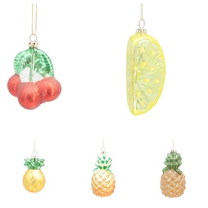 Adornos Navideños Creativos Hechos a Mano de Vidrio con Forma de Frutas, Como Cerezas, Piñas y <span class=keywords><strong>Naranjas</strong></span> - Product Image 1
