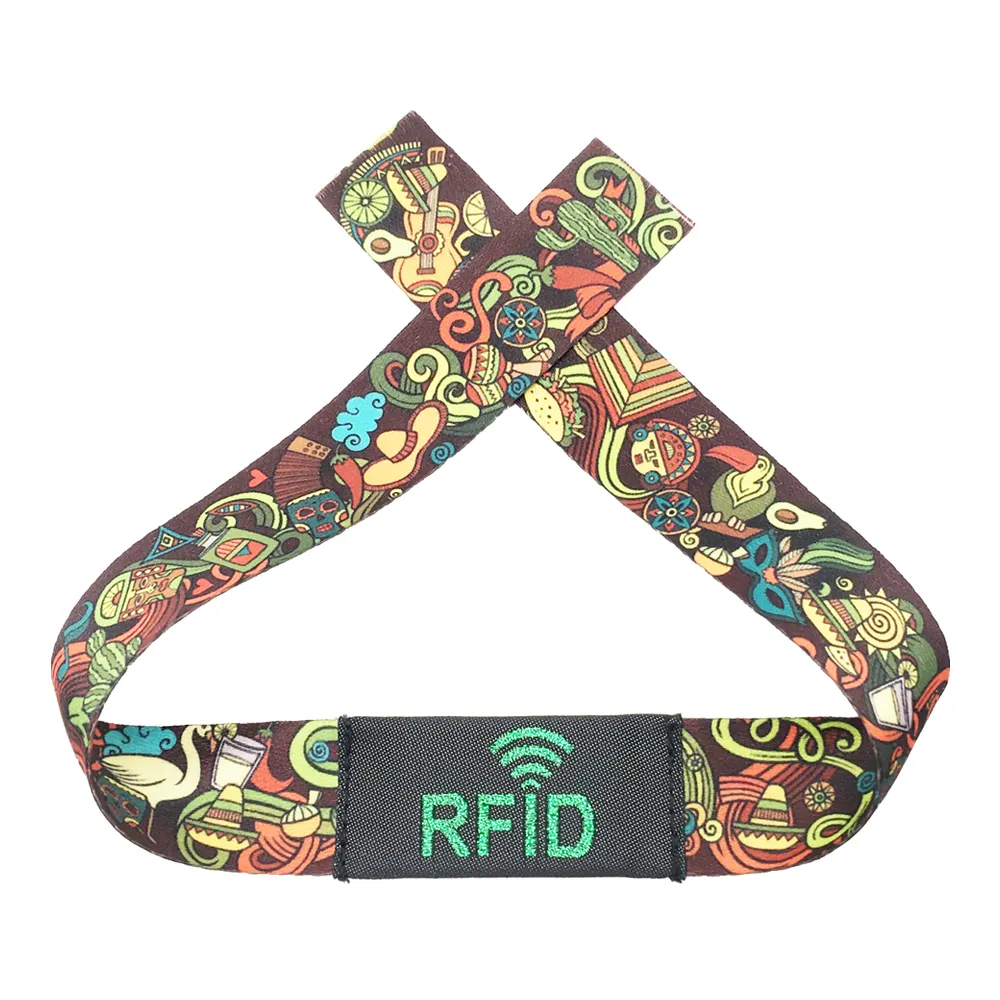 Pulsera de tela RFID, pulsera textil NFC, TK4100 F08, barata, precio de fábrica