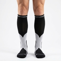 Chaussettes de compression Coolmax sur mesure, vente en gros, hauteur genou, croisées en X