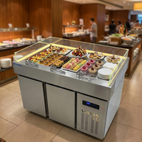 Estación de Hielo Comercial de Acero Inoxidable para Catering, Exhibidor para Preparación de Ensaladas y Postres en Buffet