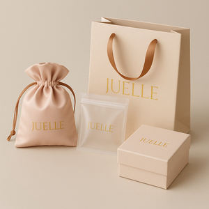 Bolsa de Compras de Papel con Logotipo Personalizado, Mini Bolsa de Regalo Plegable con Impresión Artística a Color para Pulseras, Pendientes, Collares, Anillos y Joyería - Product Image 1